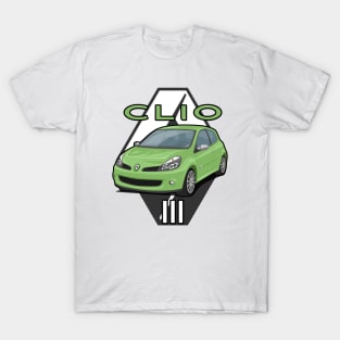 Clio III Car Lutecia hatchback 2005 light green T-Shirt